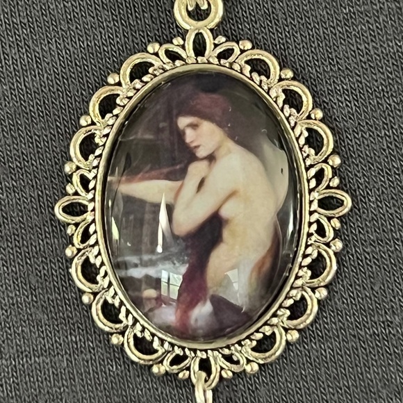 Merrow Celtic Mermaid Mythology Handmade Y Necklace Silver Sea Charms Seashell - Picture 3 of 16